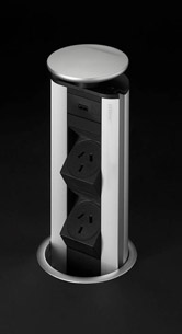 EVOline Benchtop Pop-up Power Tower - 2x Power, 2x USB Chargers - ** No Stock Until June 2022 **
